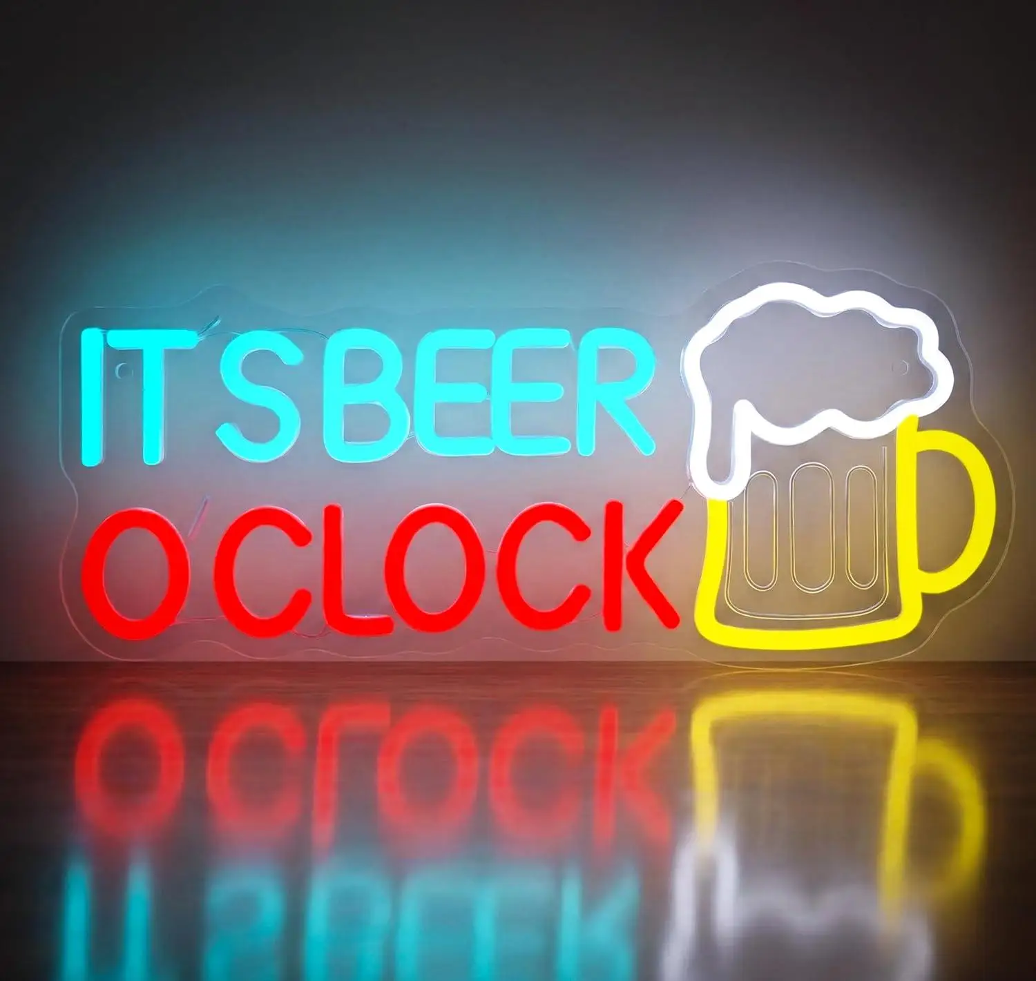 It's Beer O'clock Neon Sign USB Dimmable LED Lights For Man Cave Home Bar Pub Club Party Restaurant Beer Lover Space Wall Decor