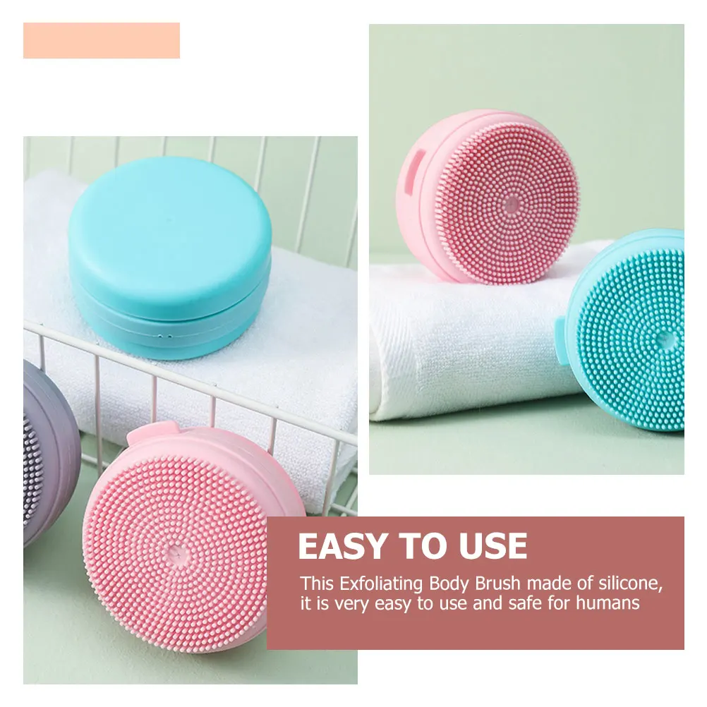

Body Scrubber Bath Massage Brush for Head Washing Massager Pink Silica Gel Soft Silicone