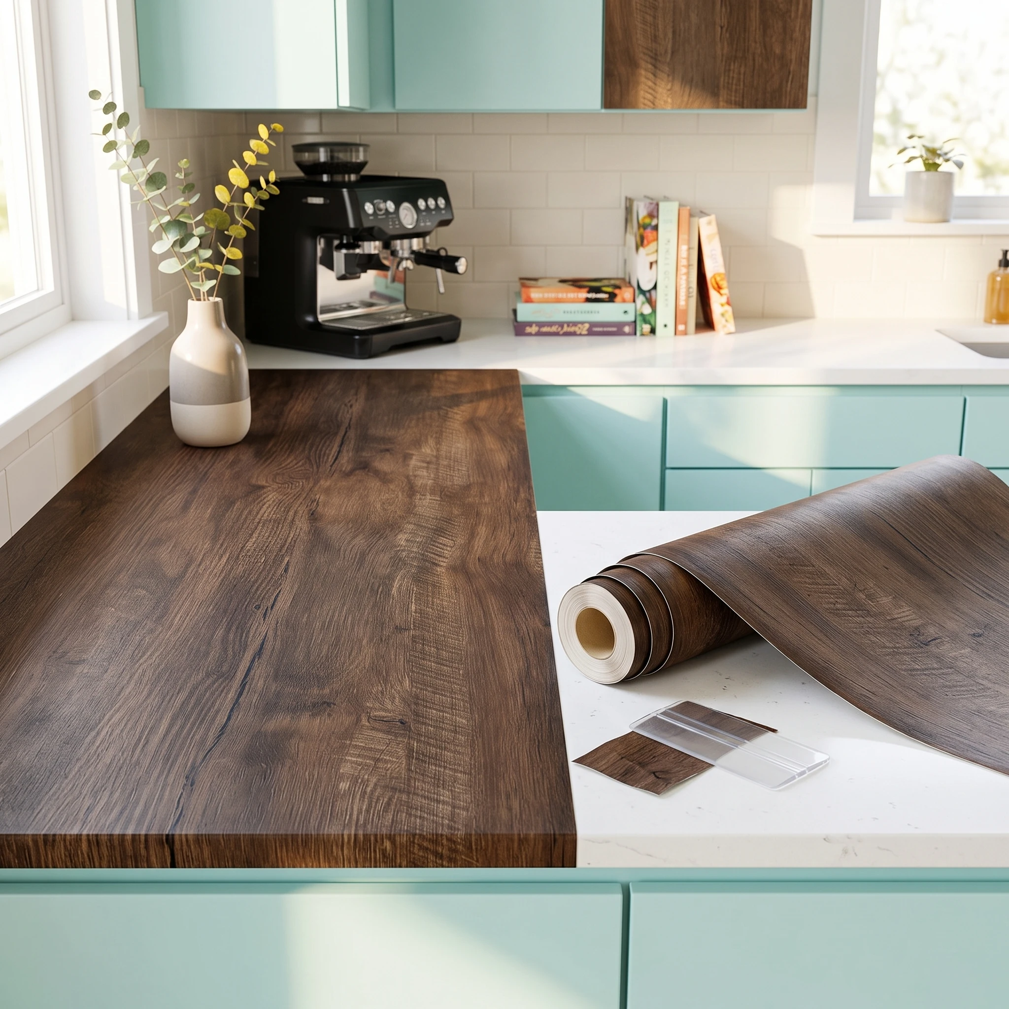 40/55cm Waterproof Wood Grain Vinyl Self-Adhesive Contact Paper Peel-and-Stick Wallpaper for Cupboard Table Furniture Home Decor