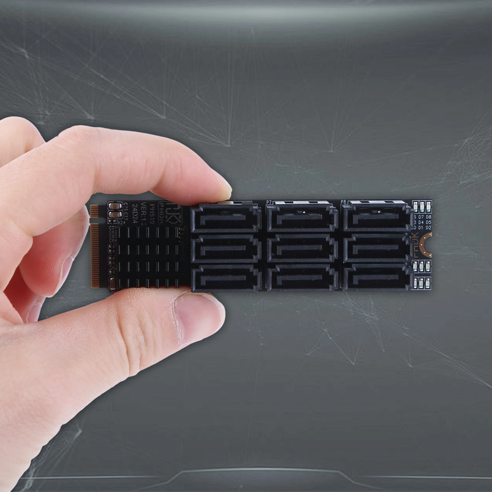 

M.2 M KEY Nvme To 9 портов SATA 3.0 Адаптер 6 Гбит/с M.2 NVME M-Key To SATA 9-портовая карта расширения PCIE 3.0 X2 Емкость жесткого диска