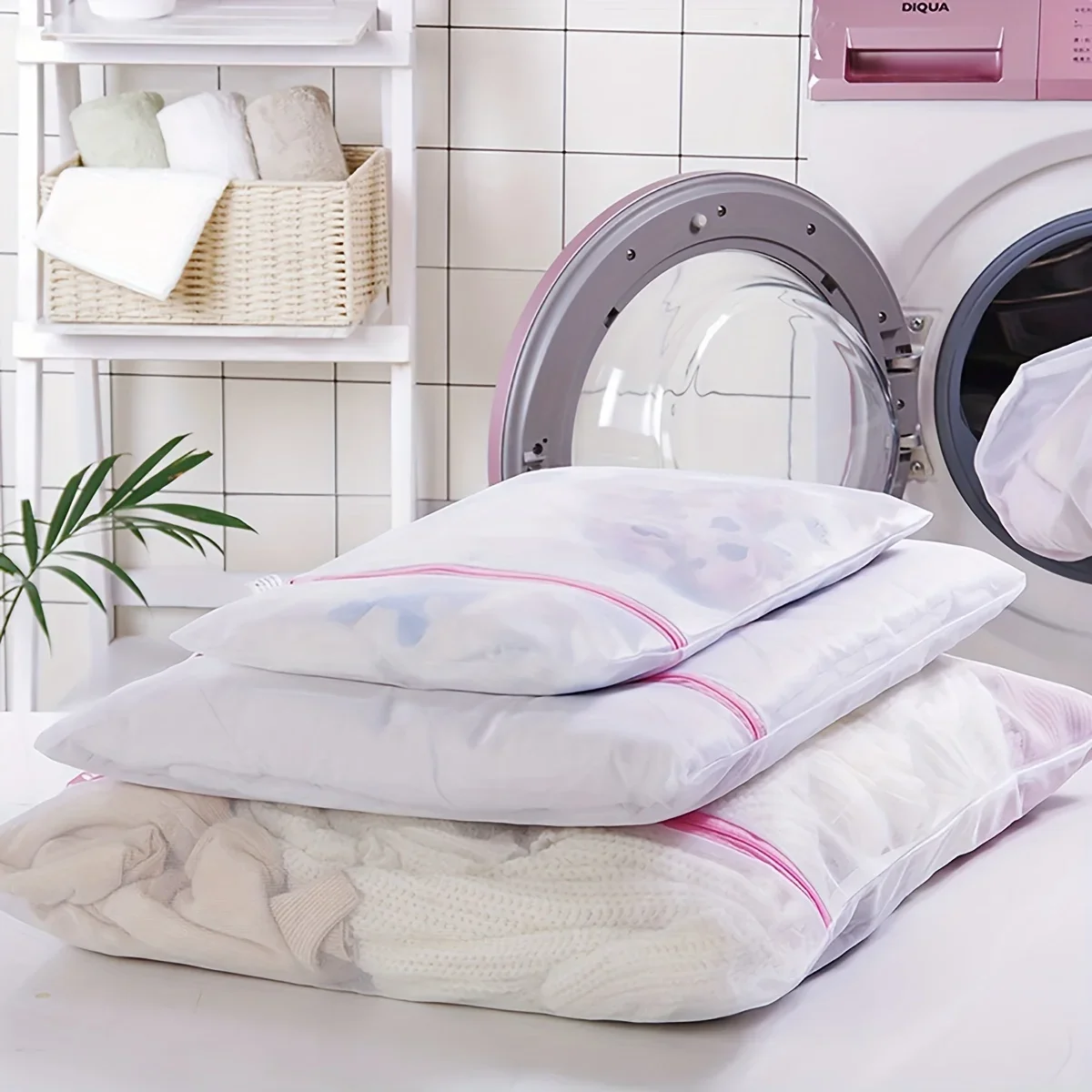 Sacos de lavanderia de malha fina sem chumbo com zíper resistente para delicados 3 sacos de lavagem de lavanderia duráveis protegem roupas na máquina de lavar