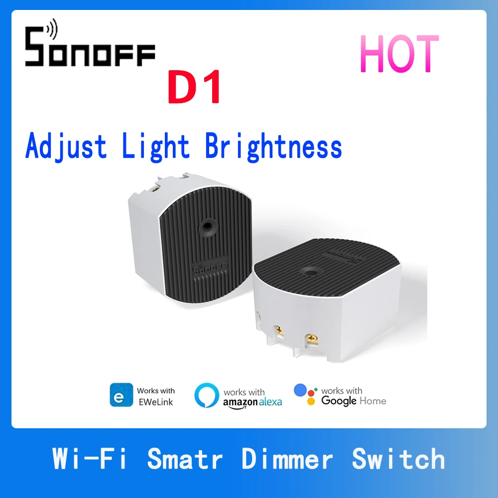 

SONOFF D1 Smart Dimmer Switch Support RM433 433MHz RF Remote Control Dimmable LED Light Works With eWeLink APP Alexa Google Home