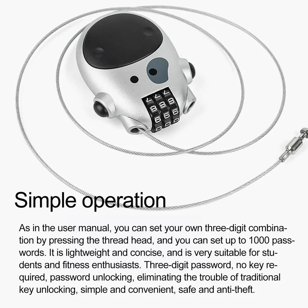 Password Lock Universal Telescopic Wire Rope Steel Cable Code Lock Suitcase Car Sled Motorcycle Helmet Digit Password Lock Hot