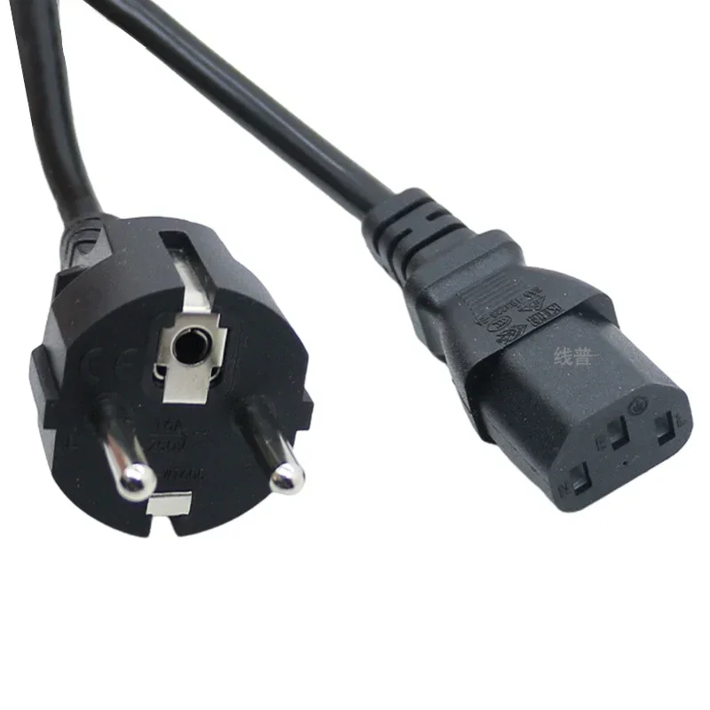 16A Pure Copper Direct Plug Power Cable 3Pin 0.75/1.5 Square European Standard Tail Power Cord for Rice Cooker CE Certified 1.5M