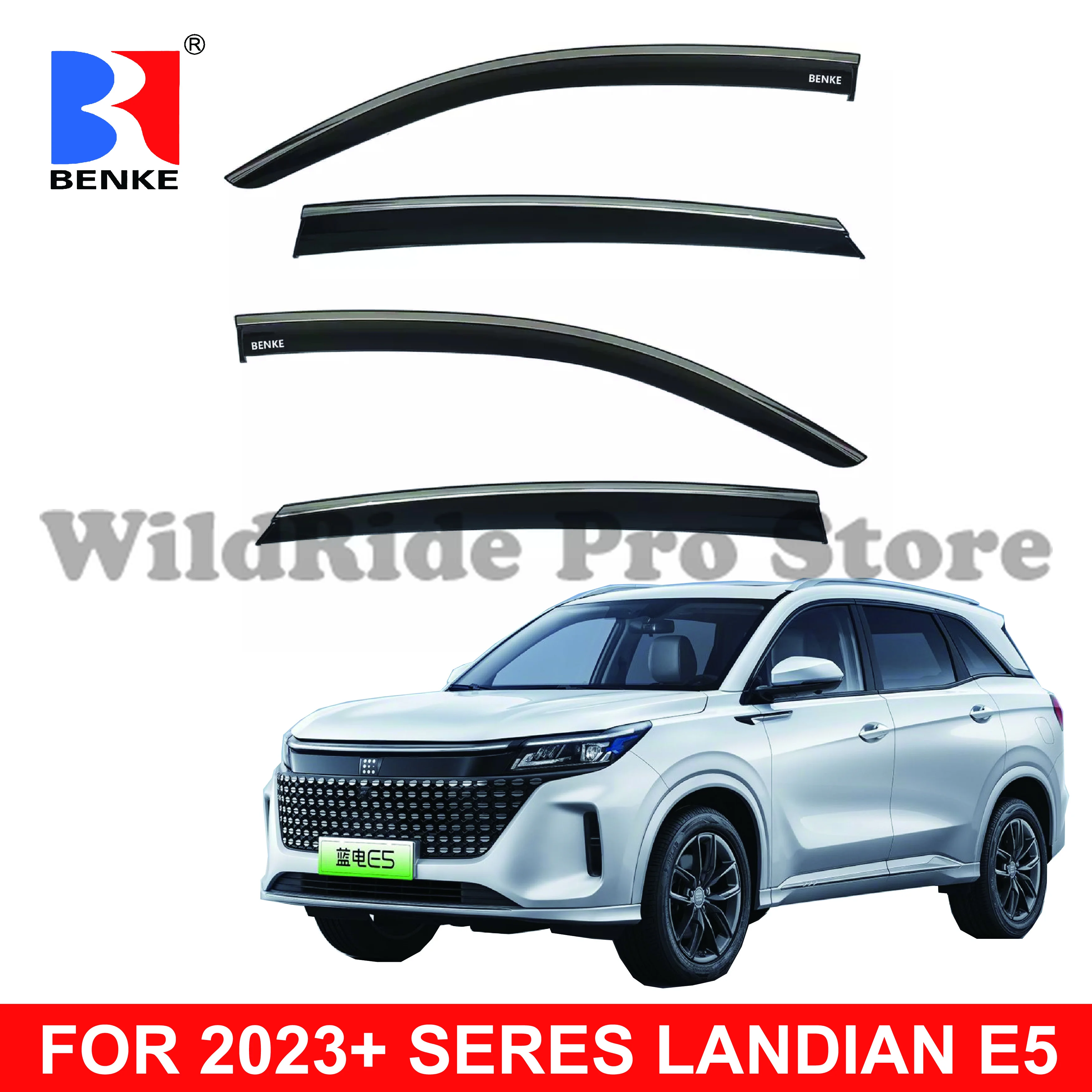 1 مجموعة دونغفنغ SERES LANDIAN E5 2023 الجانب الباب تنفيس منحرف نافذة السيارة الشمس قناع الزجاج الأمامي درع