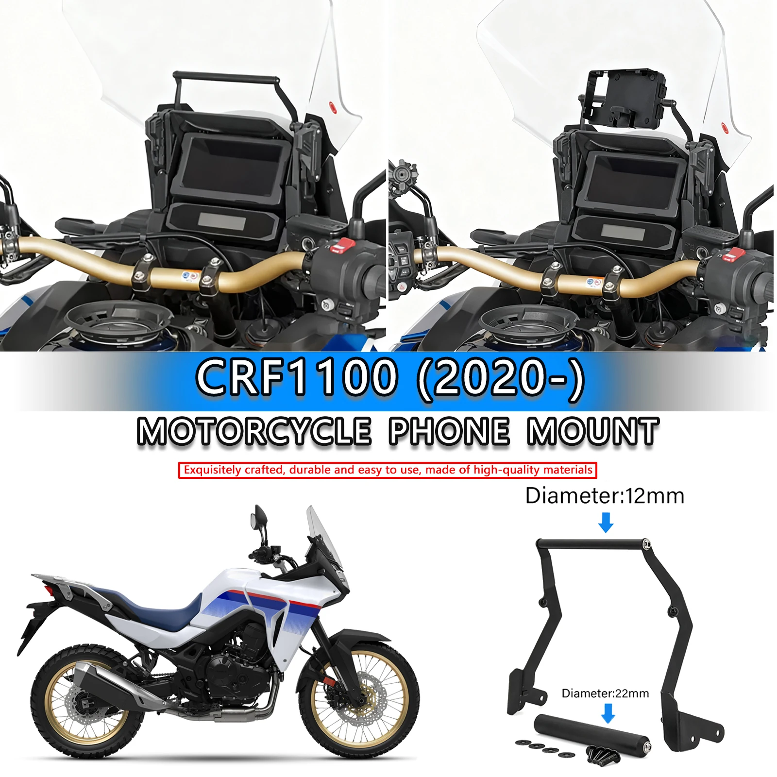 

GPS Navigation Bracket Support Holder Mobile Phone Support Mount Mounting Adapter Stand Motorcycle For Africa Twin CRF1100L 2020