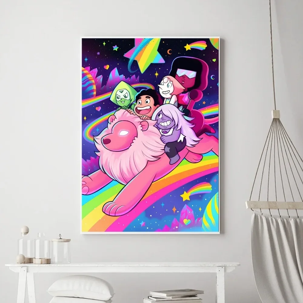 Anime S-Steven Universe Poster Vintage Poster Prints Art Home Painting Bathroom Kitchen Bar Accessories Wall Sticker Small Size