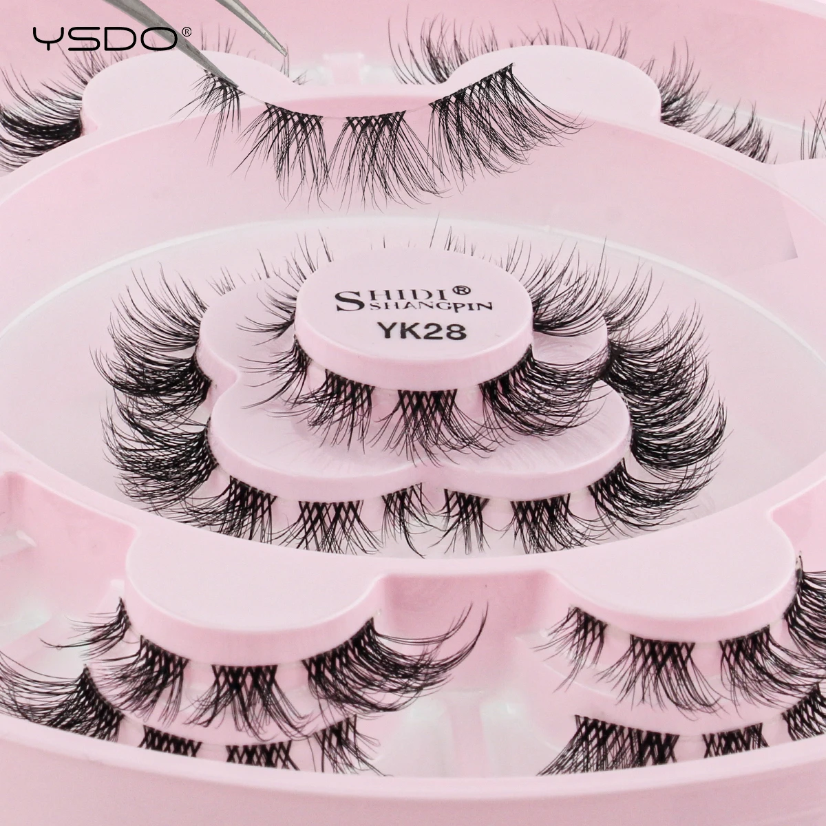 5/11Pairs Natural Eyelashes Wispy Faux Mink Eyelash Extension Fluffy False Lashes Cat Eye Style Thick Cross Lashes Makeup Cilios