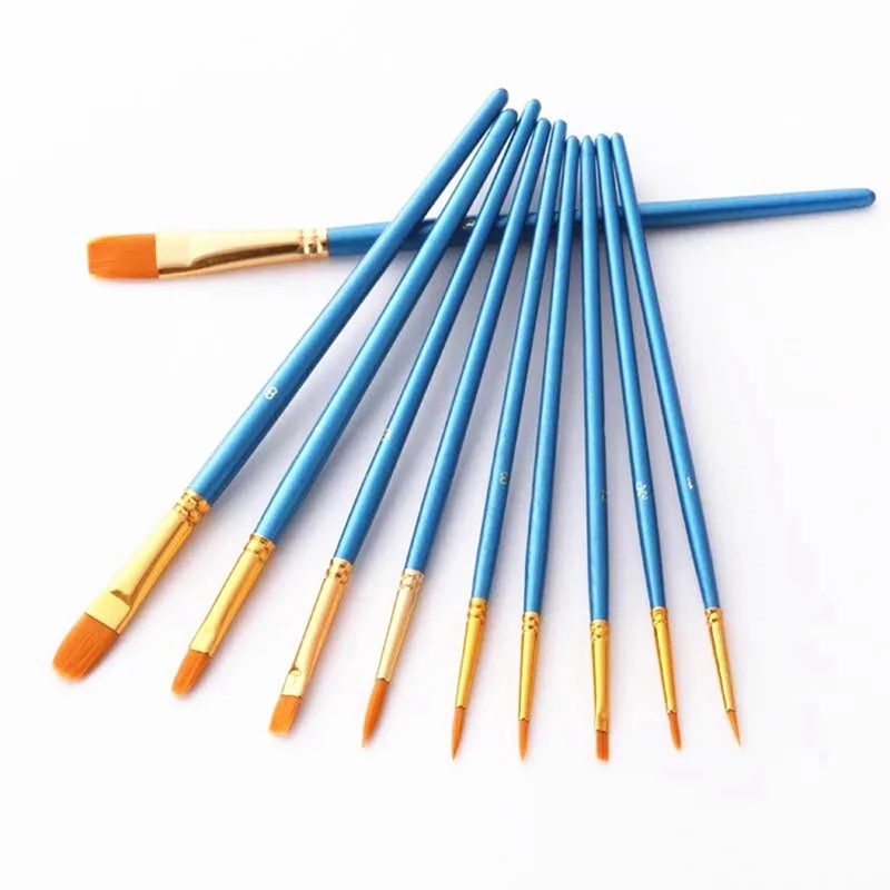 20PCS Pearlescent Blue Oil Brush 1 Set Of Art Painting Water Chalk DIY Special Brush For Children's Drawing