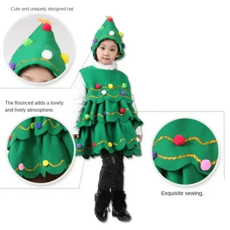 Christmas Costumes Children's Christmas Tree Performance Costumes Performance Dance Costumes Children Christmas Gifts Tree Hat