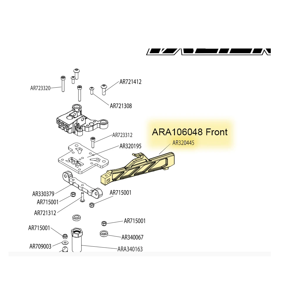 ใหม่ Enron 6061อลูมิเนียมด้านหน้า/หลังพวงมาลัยรองรับคันรั้งแชสซี AR320445สำหรับ RC arrma 1/7 mojave 1/8 talion BLX