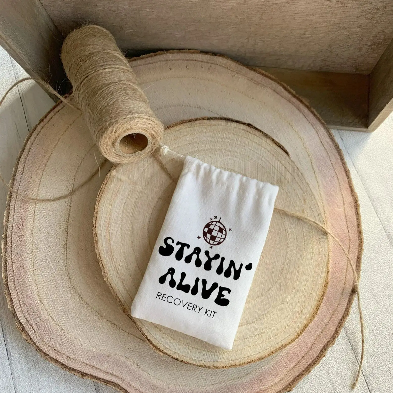 Stayin' Alive Favour Bags, Bride's Last Disco, Personalised Hangover Kit, Bachelorette Party Favours, Hangover Survival Kit, Cus