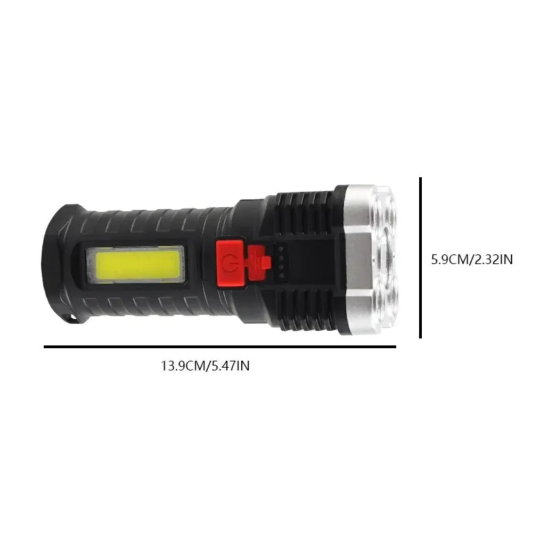 5 코어 LED 다기능 손전등, 야외 USB 충전식 Cob 사이드 라이트, 가정용 비상 손전등