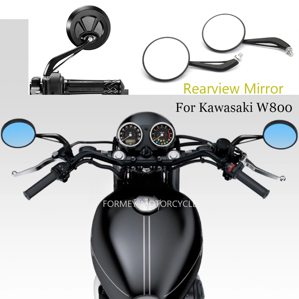 

Аксессуары для мотоциклов Kawasaki W 800 W800, алюминиевая ручка на руль, ручка, боковое зеркало заднего вида, комплект зеркал заднего вида