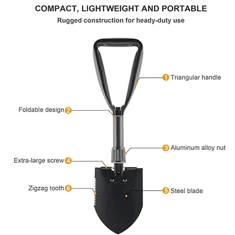 Clearance Folding Shovel High Carbon Steel Portable Lightweight Outdoor Tactical Survival Shovel Foldable Trenching Tool