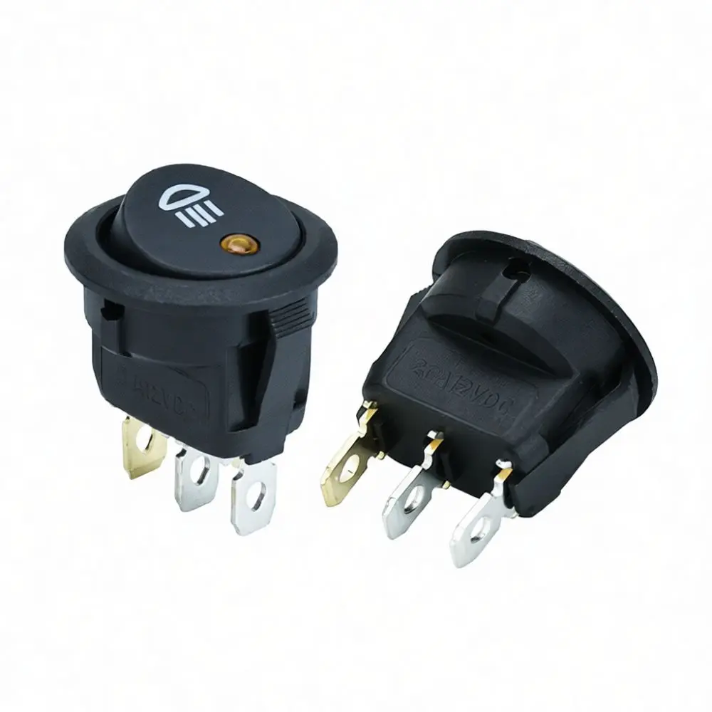 For Changshuo KCD1 Rocker Switch 12V 24V Automotive LED Light Toggle Dash Control Push Button Cat Eye Headlight Pattern