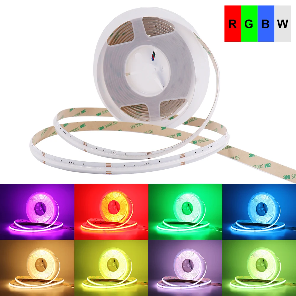 

RGB RGBW COB LED Strip 24V 784LEDs/M Flexible High Bright Dotless Led Tape Diode Flexible Ribbon Bedroom Kitchen Lighting
