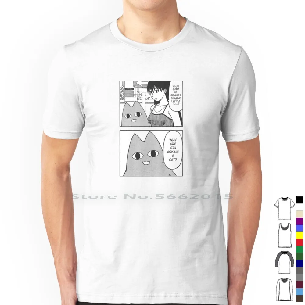 Of Cats And College T Shirt 100% Cotton Azumanga Daioh Cat Azumanga Daioh Yotsubato Sakaki Azumanga Daioh Chiyos Father Light