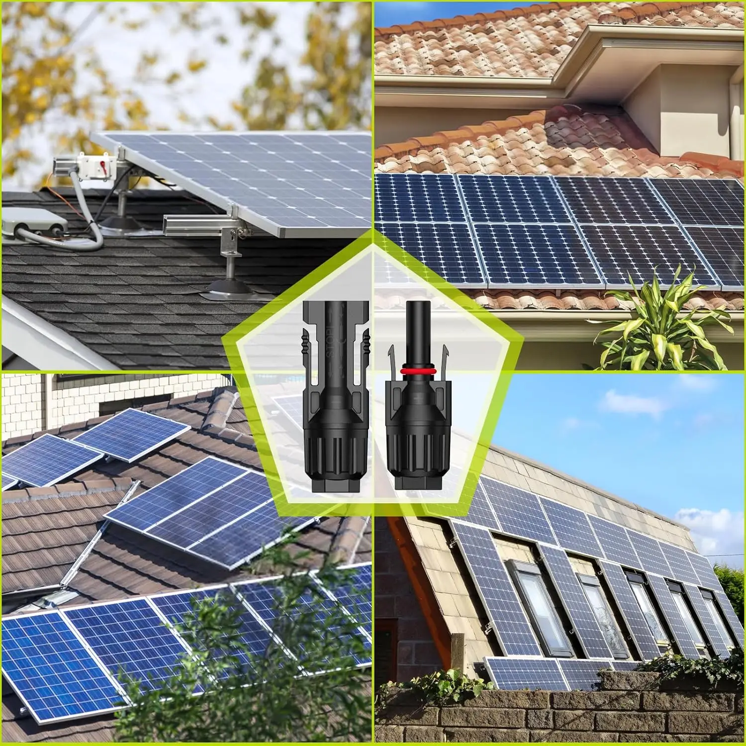 5 Pairs Solar Connectors Male/Female IP67 Waterproof Solar Panel Cable Connectors with Spanners