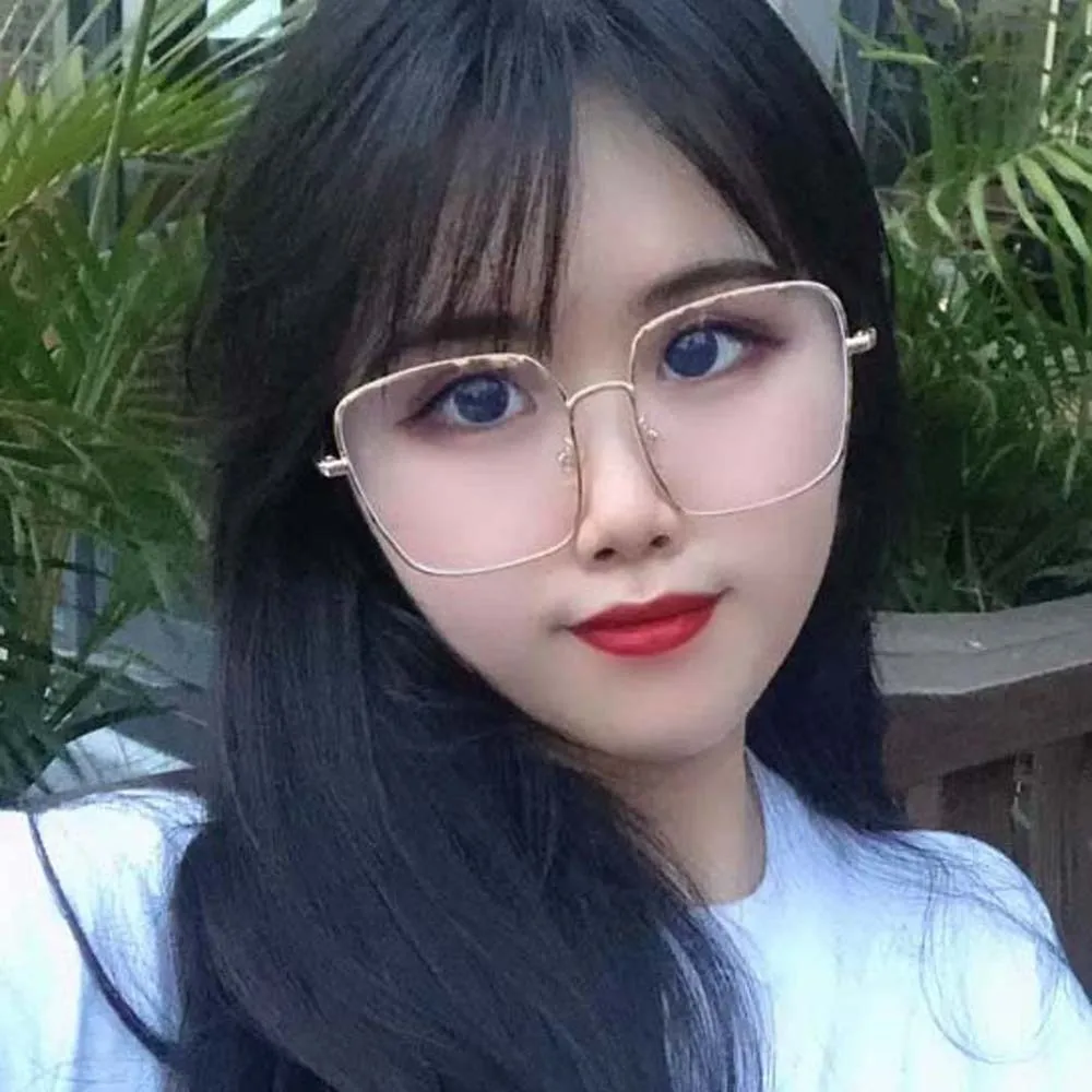 مقاوم للماء الإطار الذهبي قصر النظر نظارات خفيفة الوزن سبيكة بريق إطار كبير نظارات PC البلاستيك النساء نظارات القراءة