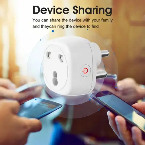 Enchufe inteligente con WiFi, dispositivo con Control remoto, Compatible con Smart Life, Alexa, Tuya, India, gran calibre de Sudáfrica, 16A
