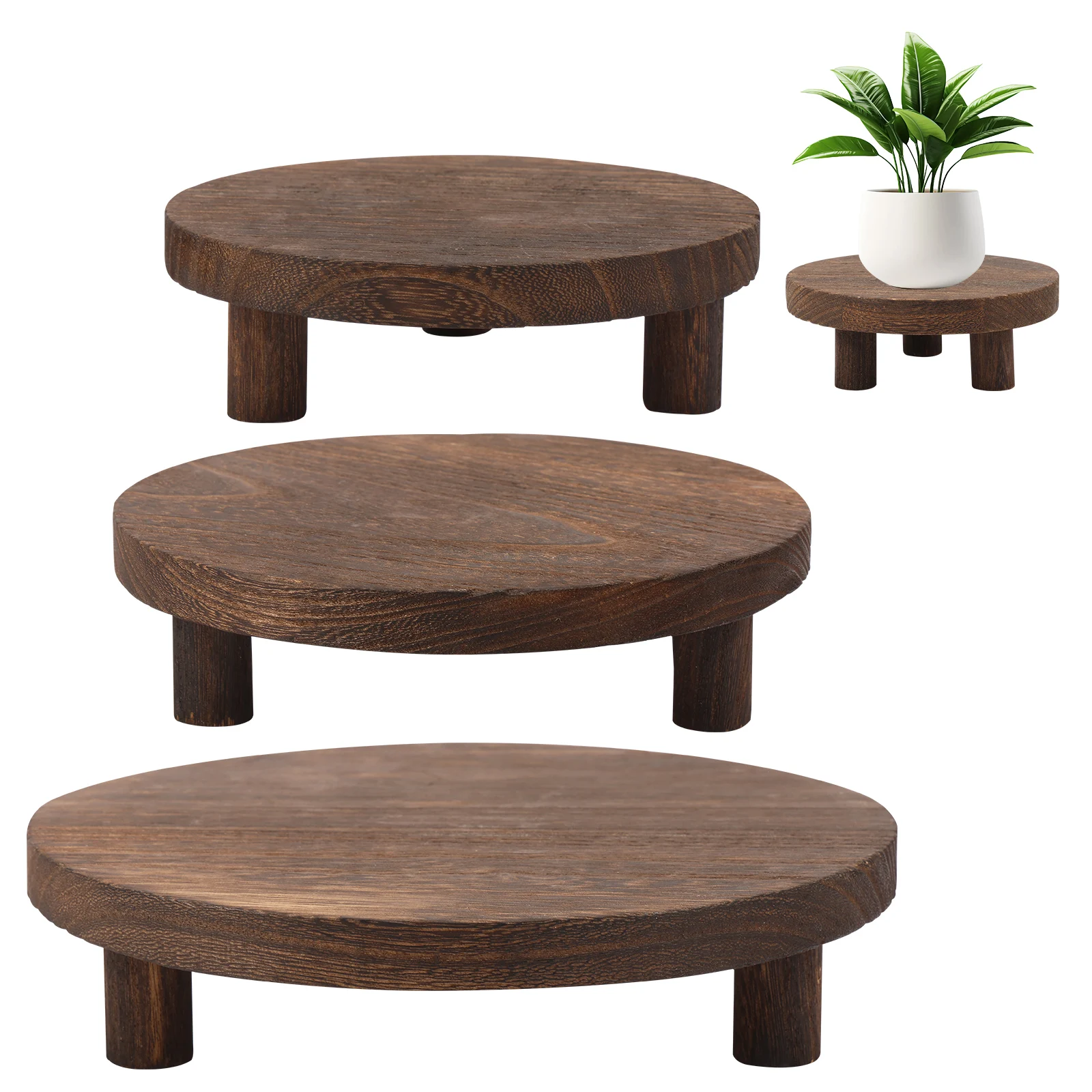 Support de Pot de fleur en bois, support de Base de Pot de fleur, plateau de Pot succulent de jardin intérieur et extérieur multifonctionnel pour la maison, la cuisine et le balcon