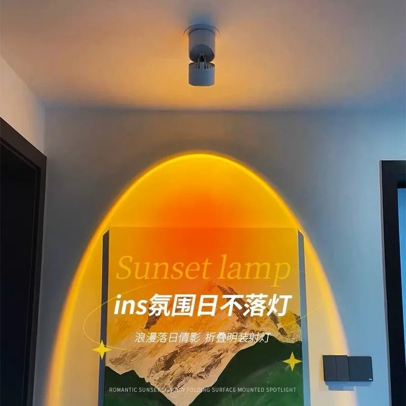 Water ripple spotlights, exposed corridors, bedrooms, sunset red ambient lights, embedded livestream room background lights