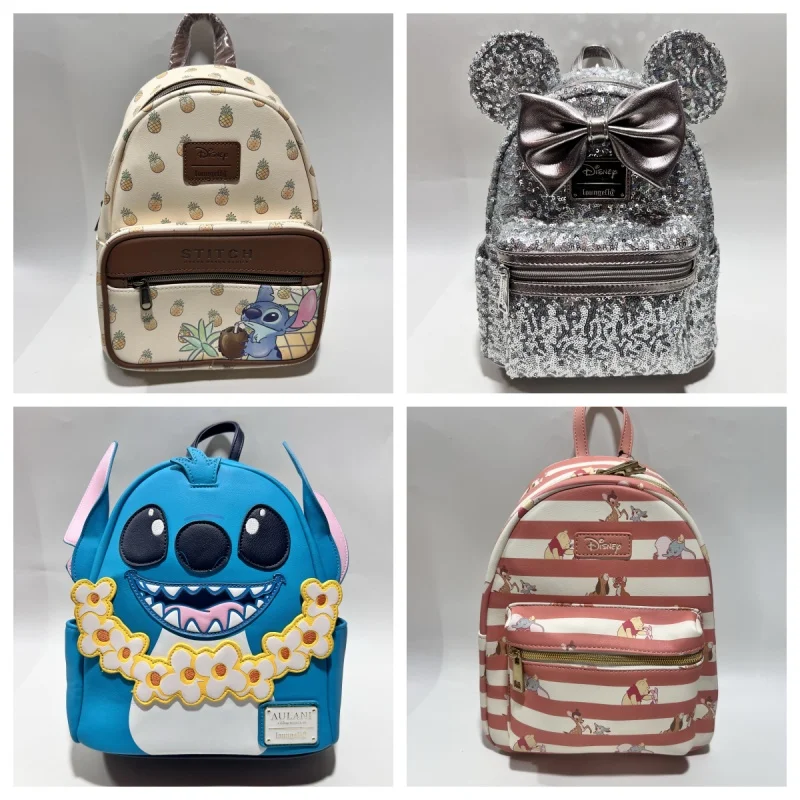 

New Loungefly Backpack Womens Mans Double Strap Shoulder Bag Purse Pu Backpack High Quality Cartoon Leisure Schoolbag Gift