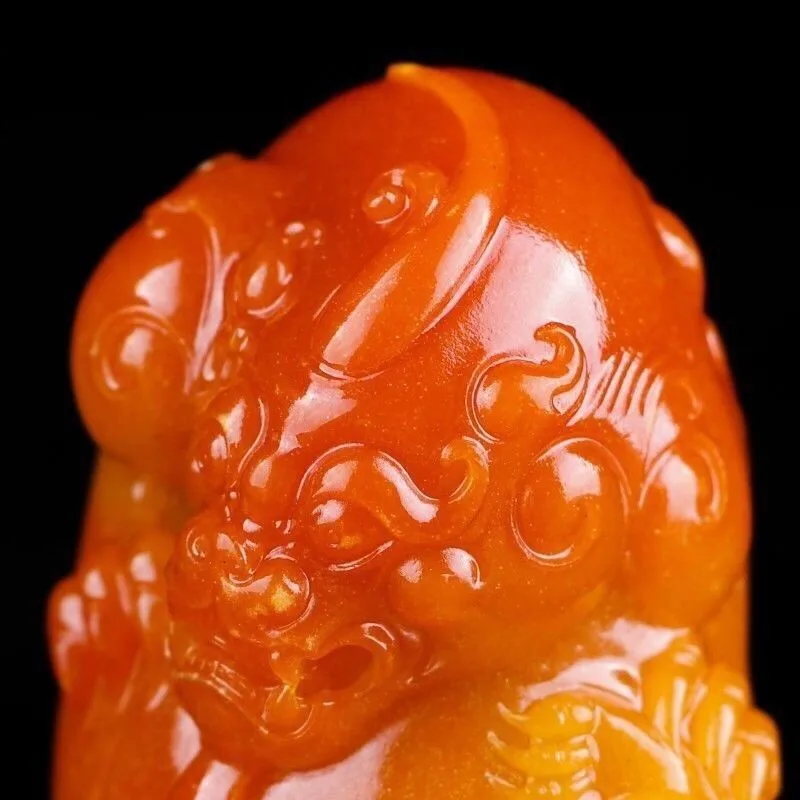 Double Pixiu Jade Stone Carving Wealth Amulet Ornament Imitation Shoushan Stone