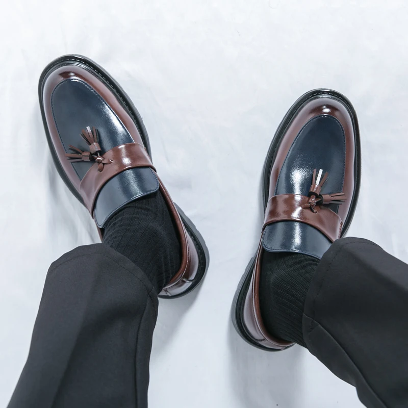 

Fashionable Business Formal Tassel Loafers High-quality Slip-on Casual Men's Leather Shoes Outdoor Low Cut Comfort Driving Shoes