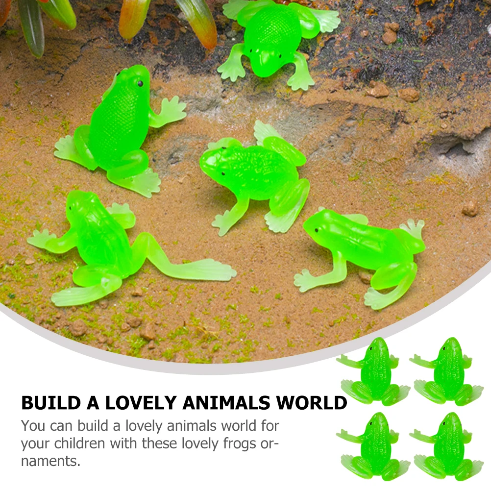 

20pcs TPR Mini Frogs Ornaments Soft Rubber Frog Figurines Decor for Kids Colorful Desktop Garden Decoration Models Figures Toys