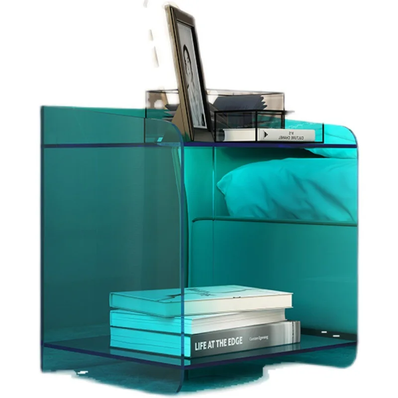 

Complete creative light luxury personalized bedroom Internet celebrity small apartment transparent acrylic bedside table small
