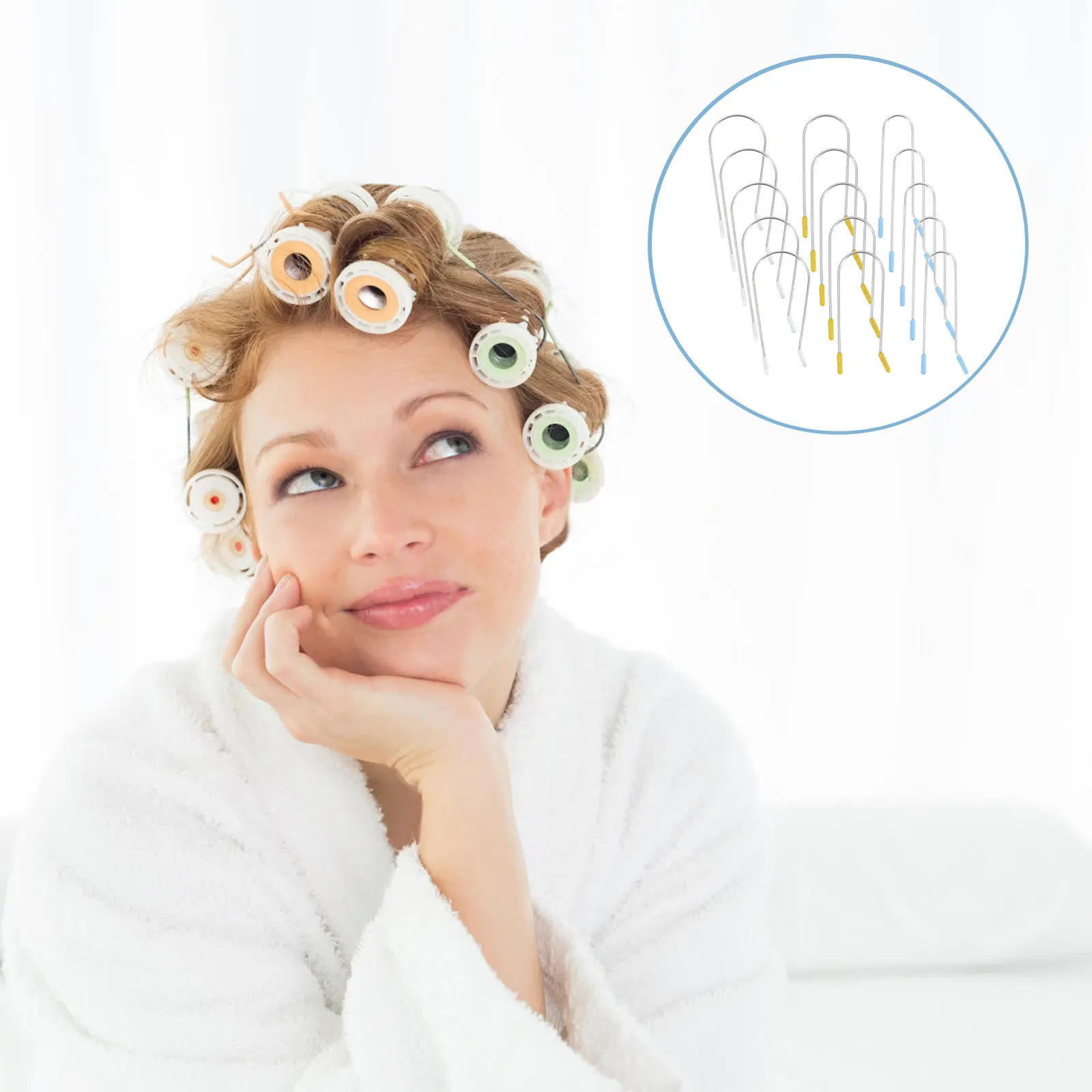 24Pcs Hot Roller Clips Stainless Steel Replacement Clips for Electric Hair Rollers Curling Rods DIY Home Styling Tools
