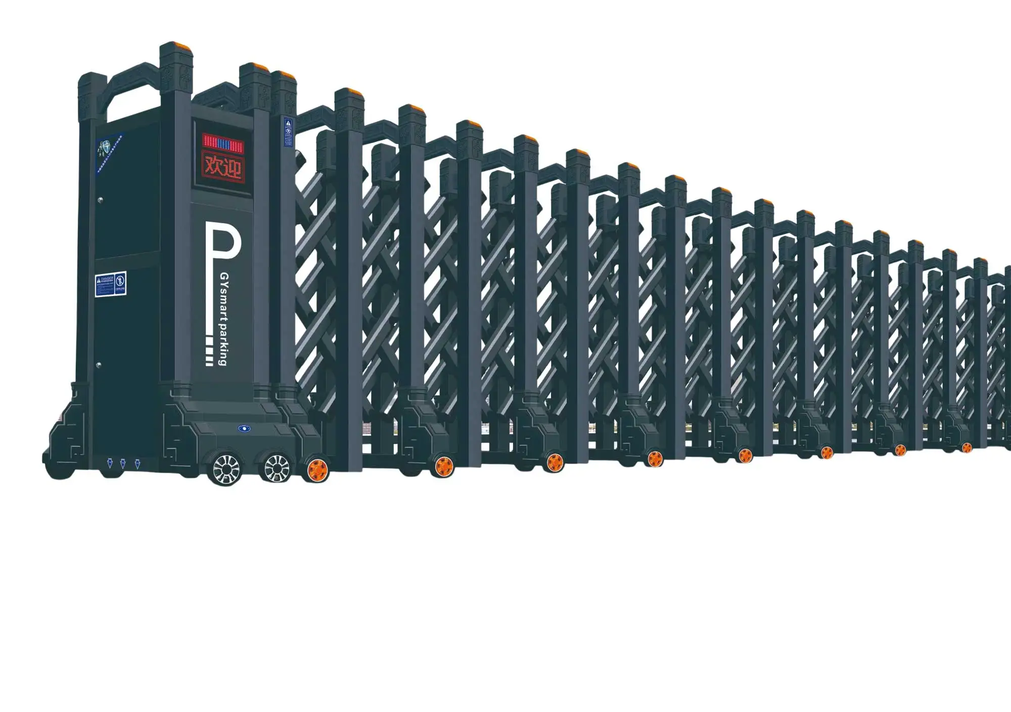 Factory Direct Sale Electric Retractable Door Outdoor Automatic Collapsible Sliding Gate
