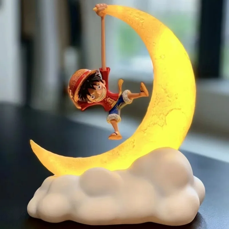 One Piece Original Luffy Night Light Anime Peripheral Desktop Decoration Magnetic Control Moon Lamp Funny Holiday Gift Toys