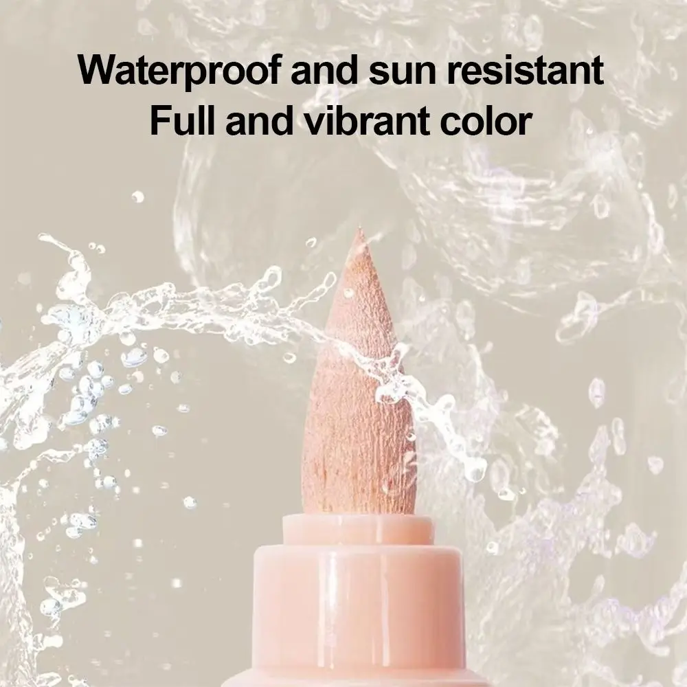 12-Colors Acrylic Marker Pen Softhead Quick-Drying Painting Colour Pen Vibrant Colors Art Stationery Art Watercolor Pen Graffiti
