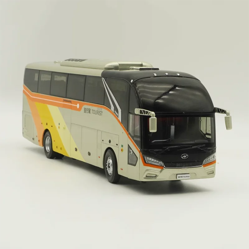 Diecast 1:42 Scale Suzhou Jinlong Haige Bus Traveler Model Bus Highway Bus Alloy Model Finished Simulation Collection Gift Toys