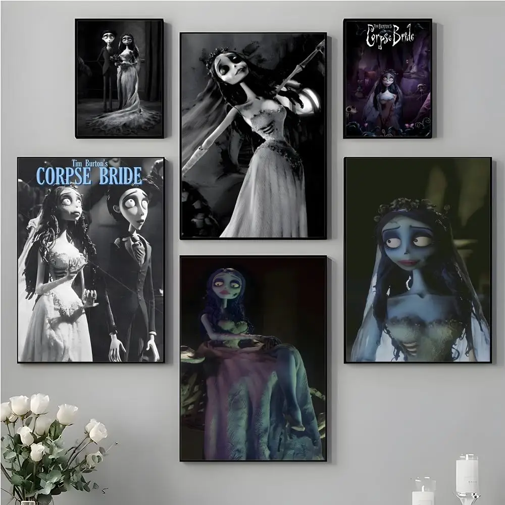 C-Corpse Bride-ee Cartoon Poster Top-Quality For Household Room Bar Cafe Wall Art Decor & Gift Item