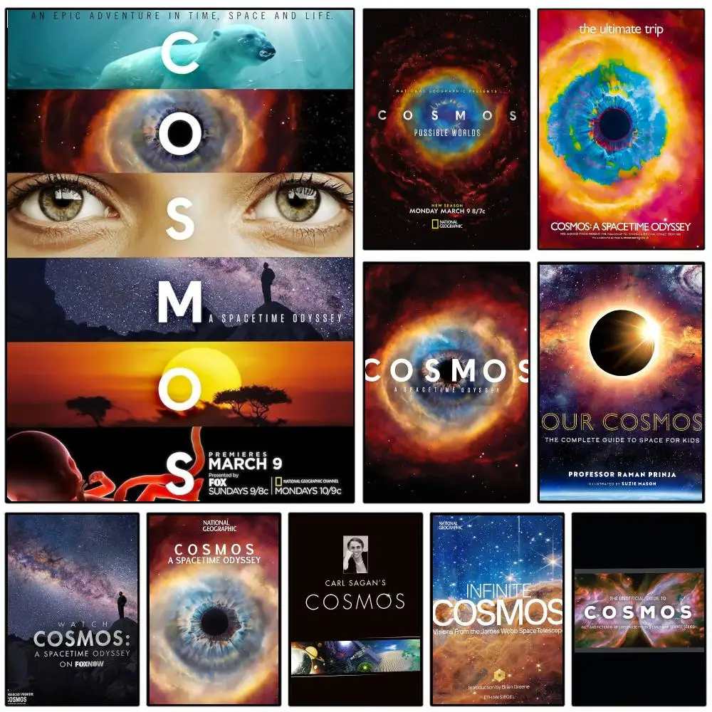 Movie C-Cosmos A Spacetime O-Odyssey Poster Self-adhesive Art Waterproof Paper Sticker Coffee House Wall Decor