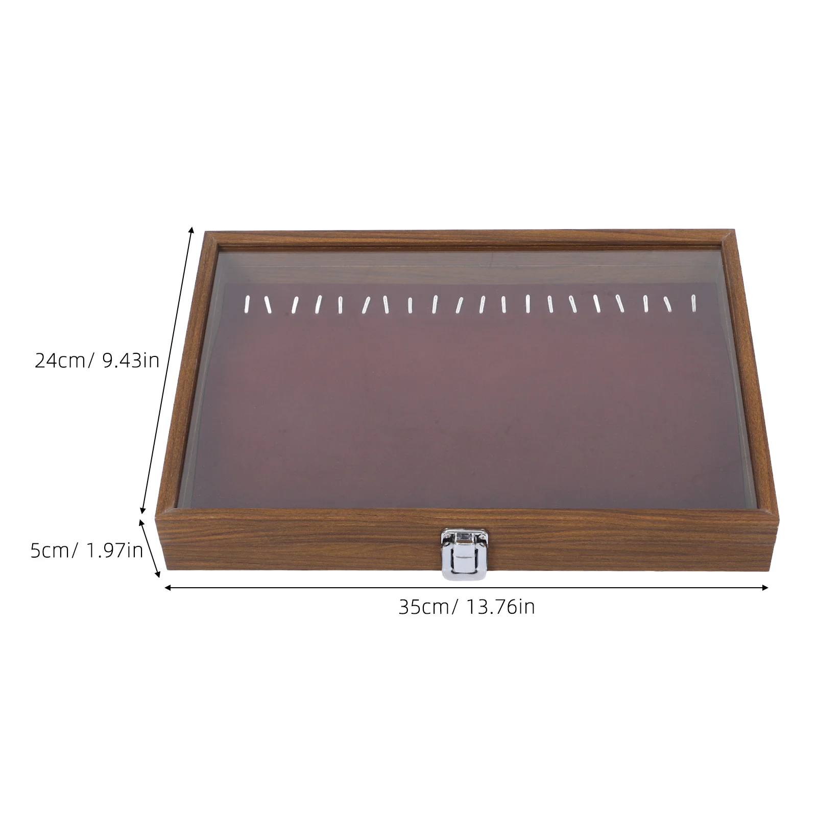 Wood Necklace Display Box Lined Jewelry Organizer Clear Window Necklace Storage Case Earring Holder Jewelry Organizer Gift Women