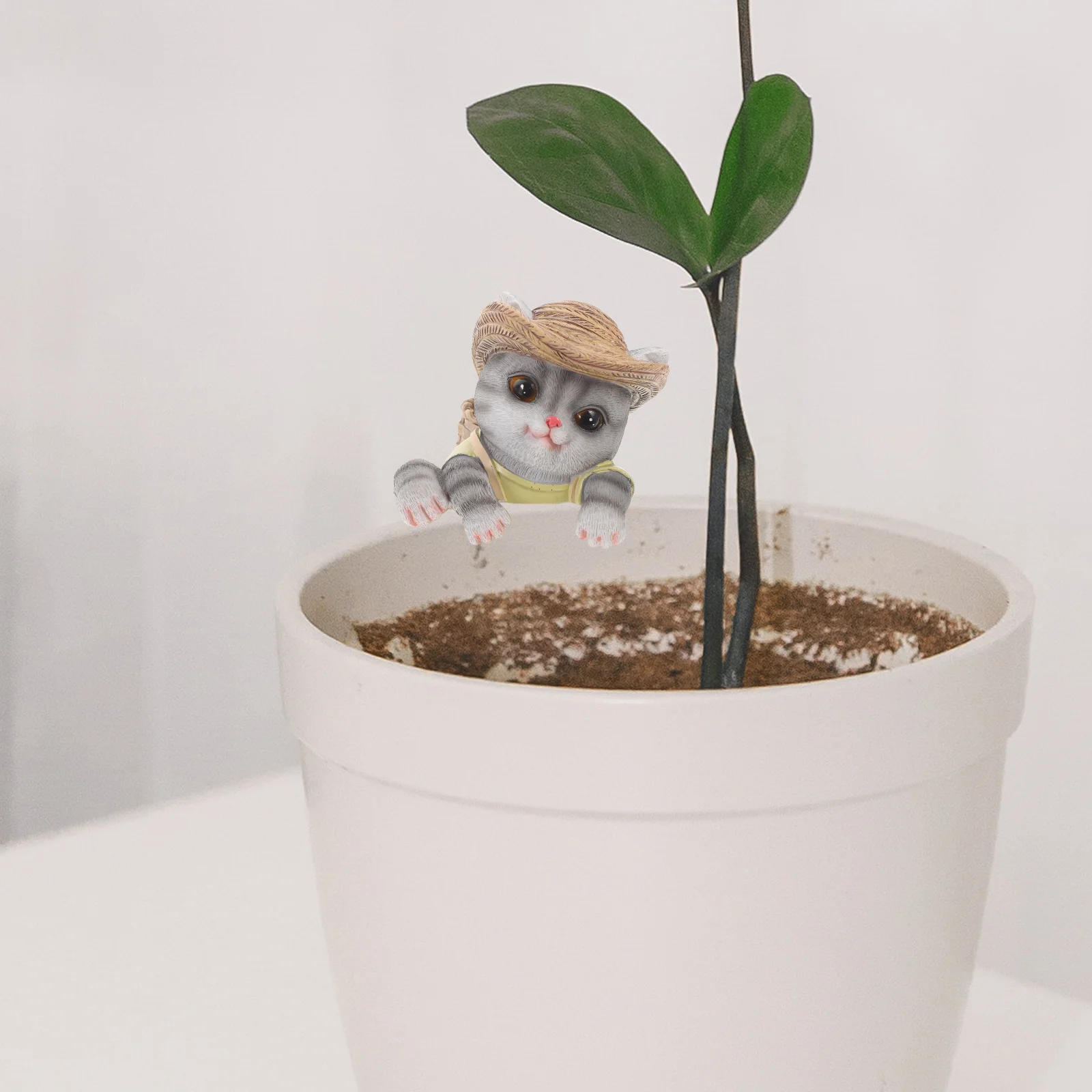 

Creative Resin Small Cat Hanging Decoration for Flower Pot Bonsai Garden Lawn Cat Sculpture Unique Outdoor Indoor Decor