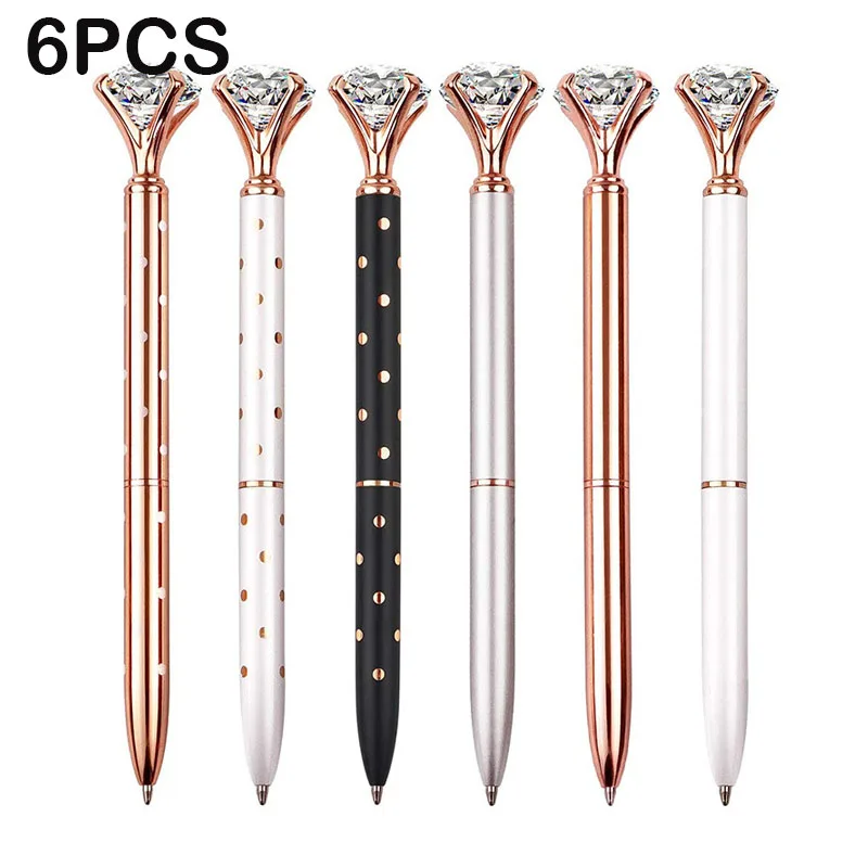 1.0mm Metal Nib Rhinestone Pen Ball Point Pen Crystal Diamond Ballpoint Pen Bling Metal Pen Office Supplies Student Stationery