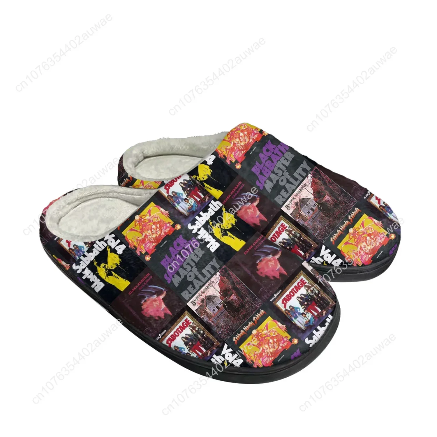 Black Heavy Metal Band Sabbath Home Cotton Slippers High Quality Mens Womens Youth Boy Girl Plush Bedroom Custom Thermal Slipper
