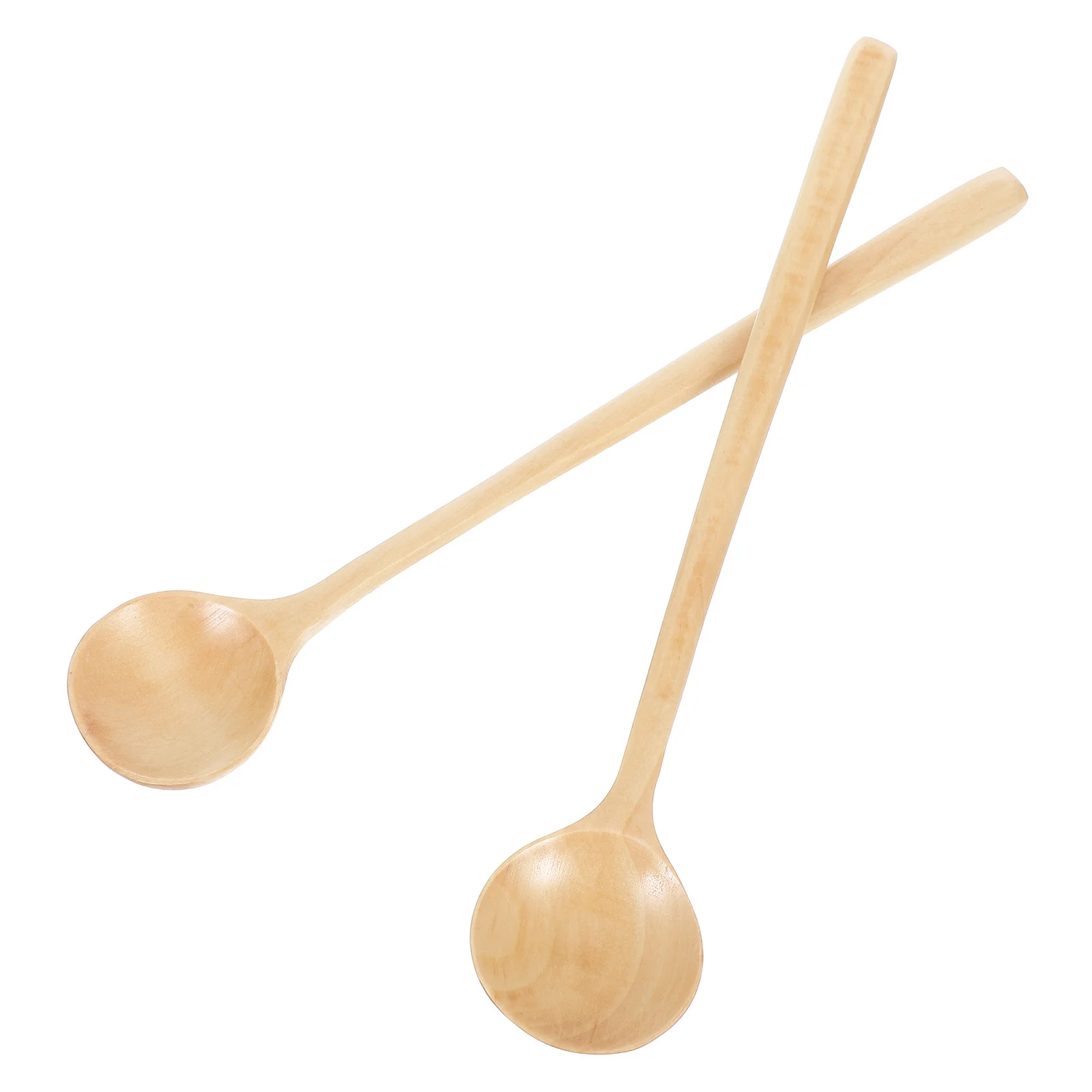 

2Pcs Wood Cooking Spoons Natural Large Long Handle Wooden Utensils for Stirring Mixing Serving Kitchen Breakfast Coffee