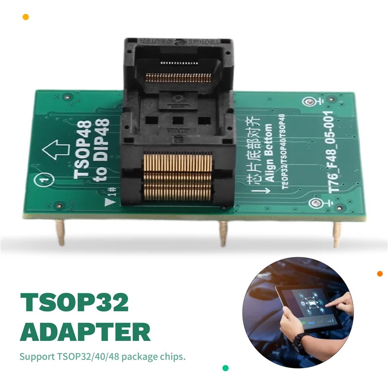 Superior-Per programmatore Xgecu T76 TSOP32/TSOP40 TSOP48 a DIP48 Adattatore di conversione ZIF (T76_F48_05-001) Sedile