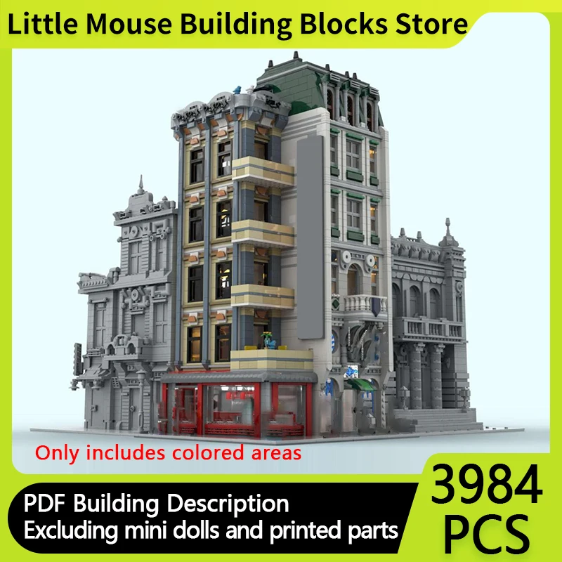 

City Street View Model MOC Building Bricks Community Tower Corner Modular Technology Gifts Holiday Assemble Children Toys Suit