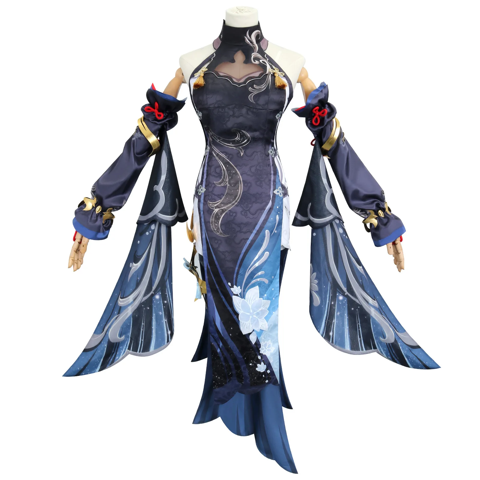 Shenhe Cosplay Traje para Mulheres, Frostflower Dew, Genshin Impact, Uniforme Adulto, Anime Halloween Trajes, Roupa de Personagem do Jogo, Peruca