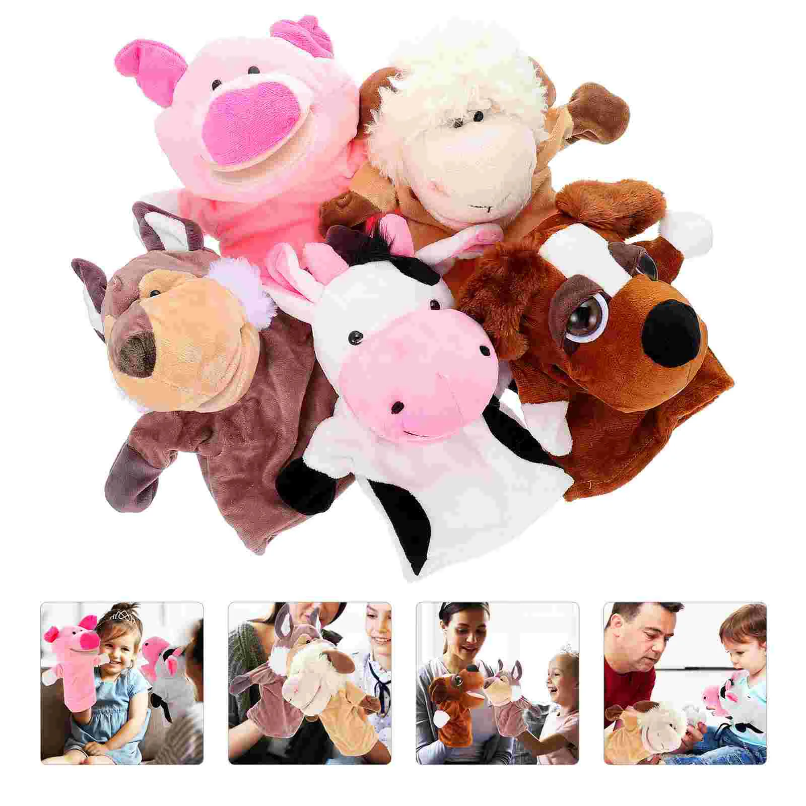 Kidcraft Playset Animal Puppet Hand Toy Puppets with Movable Mouth Parent-child