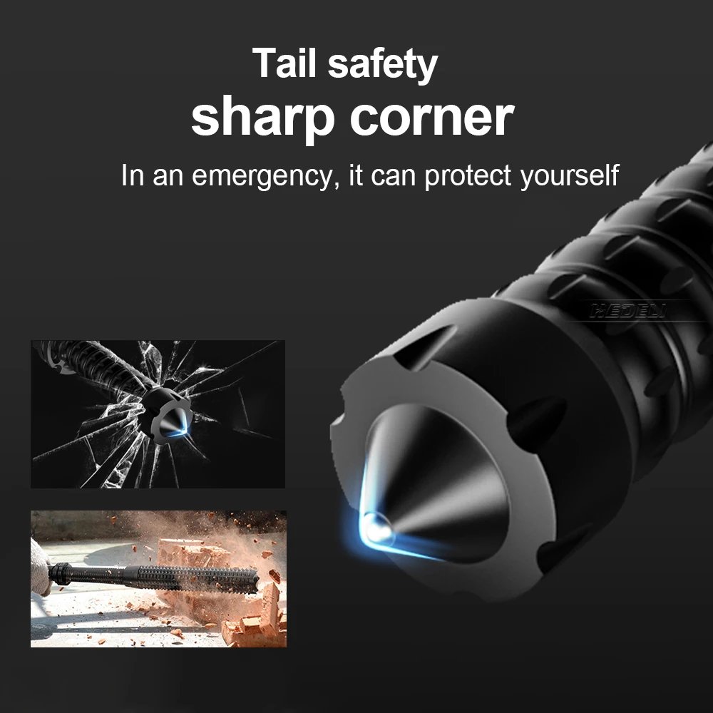 Telescopic Defense Torch High Power XHP120 LED Flashlight Waterproof Tactical Flashlight 18650 Rechargeable Baton