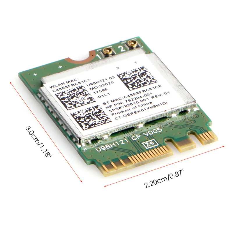 RTL8723BE WiFi Card Single Band 2.4G Card BT WiFi NGFFM.2 Wireless Card Support for Windows 7 8 10